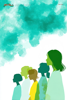 PSD 실루엣 컬러 백그라운드 일러스트 사람 여러명 다양 표현 변화 그림 부드러움 나란히 전진 국내일러스트 다수 컨셉 촬영기법 감각 파일형식