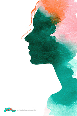 모양 PSD 디자인 여자 감정 예술 선 컬러 일러스트 수채화 미술 옆모습 표현 그림 윤곽 조화 색채 창의성 스타일 국내일러스트 뷰포인트 문화예술 사람 파일형식