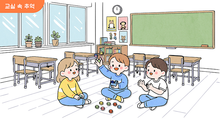 캐릭터 어린이 일러스트 창문 교실 모션 놀이 수업 조명 바닥 친구 학습 모임 게임 시간 분위기 집중 책상 즐거움 그림 공기놀이 놀기 국내일러스트 AI파일 교육 감정 가구 컨셉 학교 관계 사람 파일형식 벡터