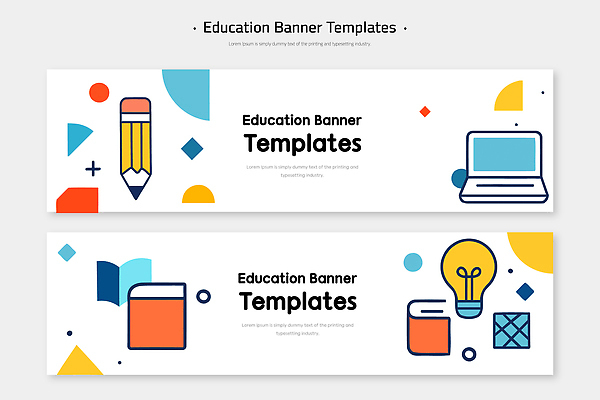 템플릿 문자 디자인 배너 배너템플릿 교육 컬러 교실 아이디어 형상 학습 컴퓨터 연필 자료 정보 AI파일 컨셉 학교 학용품 전자제품 필기구 파일형식 벡터