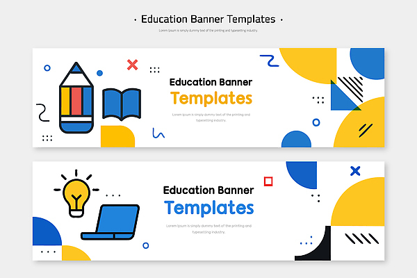 템플릿 디자인 배너 배너템플릿 교육 컬러 백그라운드 전구 그래픽 책 노트북 학습 연필 자료 도구 창의성 AI파일 학용품 전자제품 필기구 파일형식 벡터