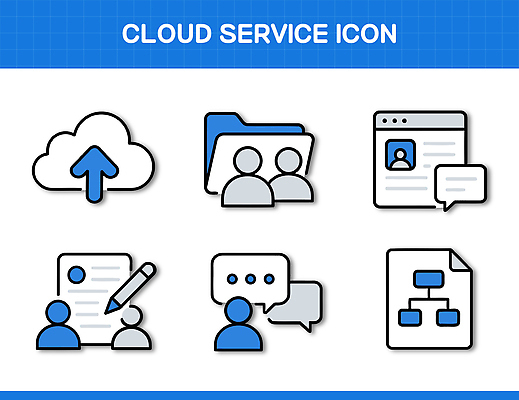 일러스트 기술 기록 그룹 서비스 문서 파일 이미지 시스템 온라인 클라우드서비스 전송 기능 채팅 국내일러스트 AI파일 파일형식 벡터