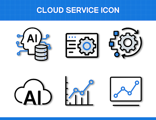디자인 일러스트 그래프 기술 스크린 정보 분석 서비스 저장 시스템 클라우드서비스 데이터베이스 소프트웨어 처리 AI_인공지능 국내일러스트 AI파일 컨셉 파일형식 벡터