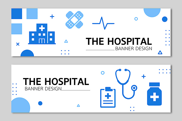 템플릿 건축물 배너 컬러 의학 파일형식 벡터 병원 디자인 건강 치유 약 의료기기 파란색 건물 안내 치료 서비스 배너템플릿 AI파일