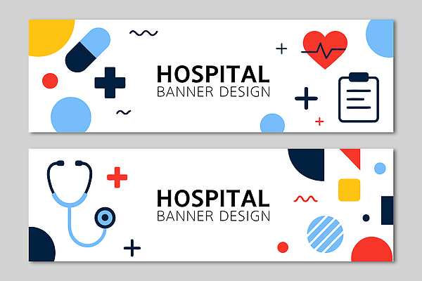 템플릿 배너 의학 의료기기 사무용품 장기_의학 파일형식 벡터 병원 디자인 건강 컬러 스티커 심장 약 서류판 청진기 그래픽 모던 배너템플릿 AI파일