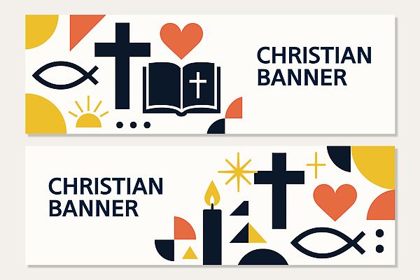 템플릿 기호 디자인 배너 배너템플릿 기독교 종교 예술 컬러 십자가 어류 이벤트 성경 심장 표현 그림 예배 AI파일 문자 종교용품 수중동물 장기_의학 파일형식 벡터
