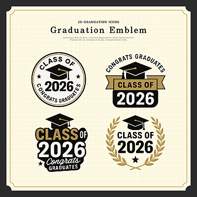 학생 디자인 포스터 일러스트 학사모 졸업 학교 졸업식 기념 졸업생 그래픽 축하 심볼 2026년 국내일러스트 AI파일 모자_잡화 교육 컨셉 연도 파일형식 벡터