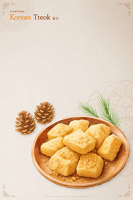 PSD 한국전통 접시 명절 한식 일러스트 나뭇잎 디저트 떡 전통음식 솔방울 먹거리 음식장식 인절미 국내일러스트 전통 식기 기념일 음식 잎 한국 장식 파일형식
