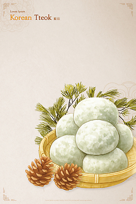 PSD 전통 명절 한식 일러스트 재료 자연 디저트 떡 한국 전통음식 소나무 제사 잔치 솔방울 건강식 찹쌀떡 쑥떡 국내일러스트 나무 기념일 아시아 음식 전통의례 생태계 파일형식