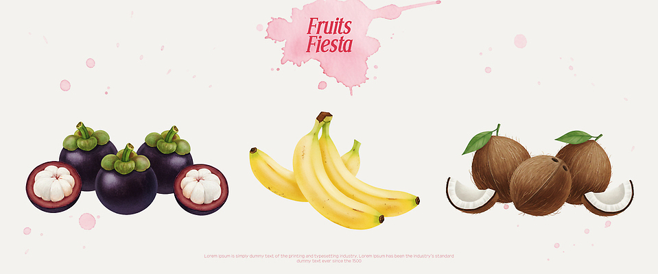 모양 PSD 컬러 과일 일러스트 재료 자연 디저트 바나나 건강 신선 달콤 맛 배열 열대과일 코코넛 비타민 망고스틴 먹거리 국내일러스트 음식 컨셉 생태계 영양소 파일형식