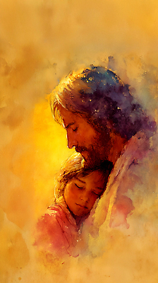 JPG 감정 종교 어린이 백그라운드 일러스트 가족 포옹 따뜻함 대화 사랑 사람 예수 연결 그림 감동 무한 순간 국내일러스트 AI일러스트 AI콘텐츠 관계 안기 말하기 신_종교 파일형식