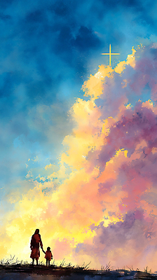 JPG 컬러 일러스트 자연 하늘 휴식 사람 풍경 일상 태양 노을 일몰 감상 공간 대기 예수 변화 저녁 조화 뷰티풀 국내일러스트 AI일러스트 AI콘텐츠 자연요소 컨셉 라이프 신_종교 야간 생태계 파일형식