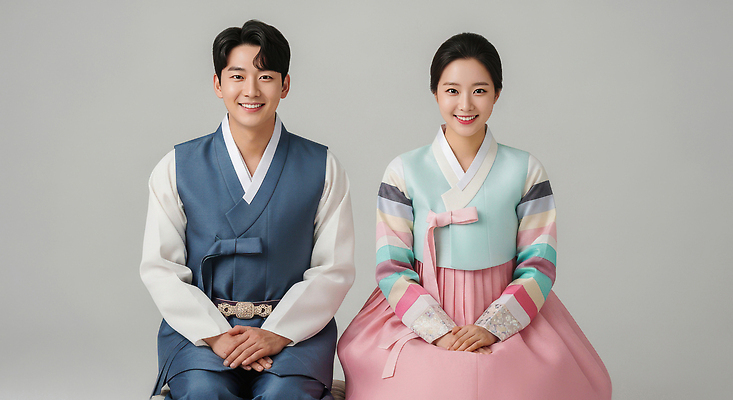 동양문화 한국전통 전통 아시아 관계 모션 한국 표정 사람 촬영 전통의상 CG 파일형식 한복 한국문화 사진촬영 옷 남자 여자 앉기 웃음 JPG 편집실사 편집이미지 의료성형뷰티 새해 커플