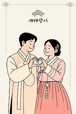 모양 한국전통 전통 명절 감정 아시아 결혼 컨셉 표정 신체부위 전통의상 파일형식 벡터 새해 하트 웃음 기념 의식 한국 문화 결혼식 포즈 손 축하 행복 사랑 표현 관계 협력 일러스트 국내일러스트 AI파일 한복 설날