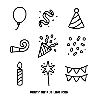 기호 일러스트 초 새해 이벤트 장식 세트 파티 축제 소리 모임 생일 풍선 색종이 국내일러스트 AI파일 문자 기념일 종이 파일형식 벡터