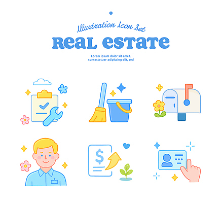 비즈니스 재산 파일형식 벡터 부동산 디자인 문서 청소 우체통 사람 도구 그림 순서 서비스 관리 계약 정보 AI파일 일러스트 국내일러스트