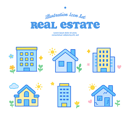 식물 건축물 건물 재산 파일형식 벡터 부동산 주택 세트 디자인 컬러 꽃 그림 모양 창조 도형 특징 장식 AI파일 일러스트 국내일러스트