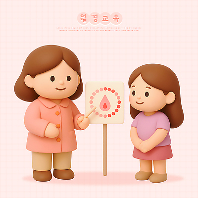 PSD 편집이미지 교육 어린이 청소년 실내 건강 대화 설명 안전 소녀 성인 부모 성장 혈액 발전 교훈 생리 성교육 월경 편집3D 여자 컨셉 가족 모션 말하기 사람 내부 3D 생리현상 파일형식