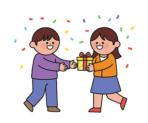 행복 어린이 일러스트 모션 놀이 선물 웃음 소녀 소년 친구 축제 기쁨 만남 축하 생일 기다림 색종이 순간 국내일러스트 AI파일 여자 기념일 남자 감정 종이 컨셉 관계 표정 사람 파일형식 벡터