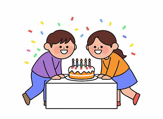 기념일 행복 컬러 일러스트 초 모션 놀이 선물 웃음 이벤트 친구 파티 케이크 모임 축하 생일파티 생일 즐거움 주말 별풍선 소셜 국내일러스트 AI파일 감정 컨셉 관계 디저트 표정 풍선 파일형식 벡터