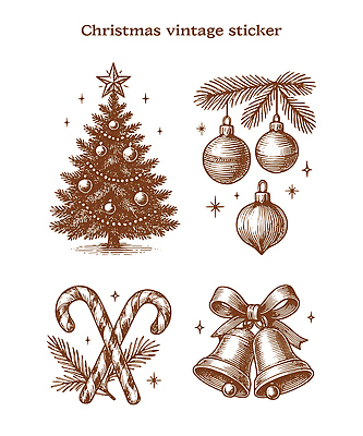 자연요소 식물 계절 기념일 컬러 컨셉 크리스마스 파일형식 벡터 스티커 빈티지 크리스마스트리 장식 구슬 종 별 나무 디자인 회색 배열 기념 겨울 축제 전통 국내일러스트 일러스트 AI파일