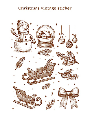 식물 모자_잡화 계절 기념일 컨셉 이벤트 건물 파일형식 벡터 크리스마스 빈티지 스티커 눈사람 털모자 주택 썰매 리본 겨울 장식 나무 선물 파티 축제 따뜻함 프로그램 디자인 그림 국내일러스트 일러스트 AI파일