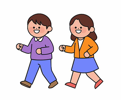 어린이 일러스트 학교 모션 놀이 거리 함께함 웃음 소녀 소년 친구 치마 운동 소풍 걷기 재킷 스웨터 즐거움 외출 국내일러스트 AI파일 여자 교육 남자 감정 컨셉 상의 관계 하의 표정 건강 사람 야외활동 외투 파일형식 벡터