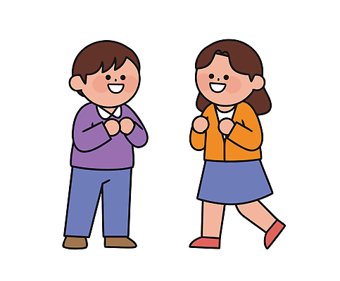 손 커플 행복 어린이 일러스트 모션 놀이 함께함 표정 웃음 소녀 소년 친구 다정 기쁨 만남 즐거움 소통 교감 국내일러스트 AI파일 여자 남자 감정 컨셉 관계 사람 신체부위 파일형식 벡터