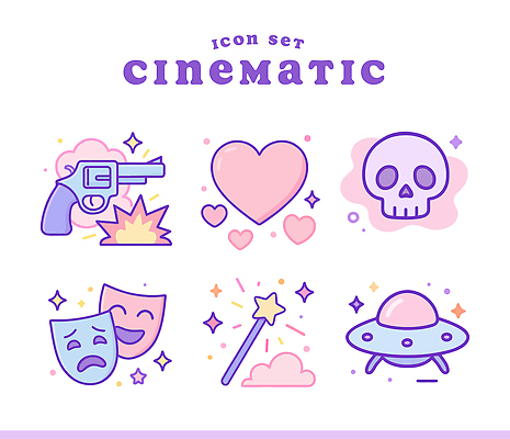 모양 디자인 컬러 일러스트 지팡이 해골 마스크 미소 그래픽 장식 세트 총 슬픔 하트 표현 영화 UFO 마법 국내일러스트 AI파일 감정 무기 문화예술 뼈 표정 미확인물체 파일형식 벡터