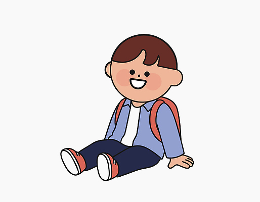 캐릭터 학생 어린이 백그라운드 가방 일러스트 학교 모션 놀이 바닥 표정 웃음 앉기 친구 학습 귀여움 즐거움 외출 순간 국내일러스트 AI파일 잡화 교육 감정 컨셉 관계 사람 파일형식 벡터