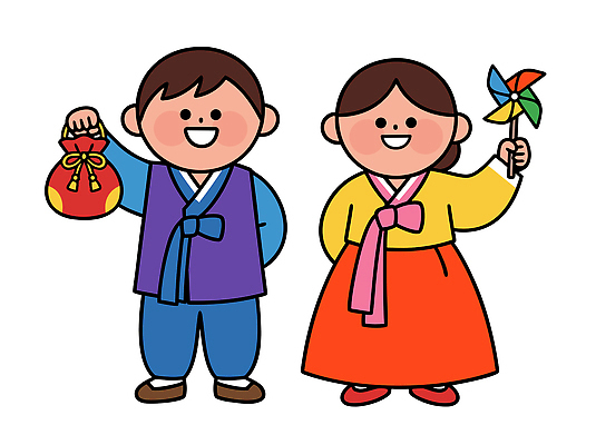 한국전통 전통 기념일 감정 아시아 관계 문화예술 표정 사람 전통의상 파일형식 벡터 어린이 한복 남자 여자 바람개비 주머니 한국 옷 춤 웃음 즐거움 명절 문화 놀이 컬러 패션 이벤트 가족 일러스트 국내일러스트 AI파일 새해