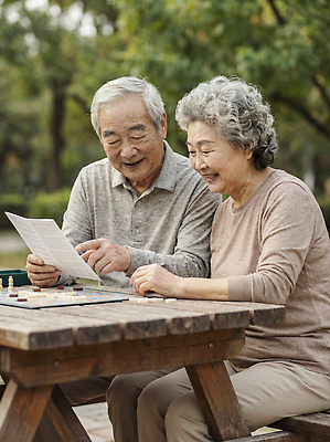 JPG 나무 편집이미지 부부 공원 노년 행복 종이 여유 모션 자연 탁자 이야기 웃음 실버라이프 노부부 돌_바위 시간 즐거움 바둑 의료성형뷰티 편집실사 AI인물포토 AI콘텐츠 식물 라이프스타일 커플 공공시설 감정 가구 놀이 표정 성인 CG 생태계 파일형식 AI포토