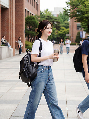 JPG 편집이미지 학생 커피 학교 모션 대화 사람 친구 걷기 대학교 교정 일과 여대생 의료성형뷰티 편집실사 AI인물포토 AI콘텐츠 여자 교육 음료 대학생 관계 말하기 CG 파일형식 AI포토