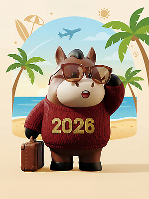 JPG 편집이미지 캐릭터 시선 감정 바다 여행 새해 비행기 해변 여름 야자수 스웨터 즐거움 준비 말띠 짐가방 2026년 편집3D 병오년 붉은말 붉은말캐릭터 AI컴퓨터그래픽 AI콘텐츠 나무 계절 상의 가방 항공교통 대중교통 3D 십이지신 말_동물 연도 말캐릭터 파일형식