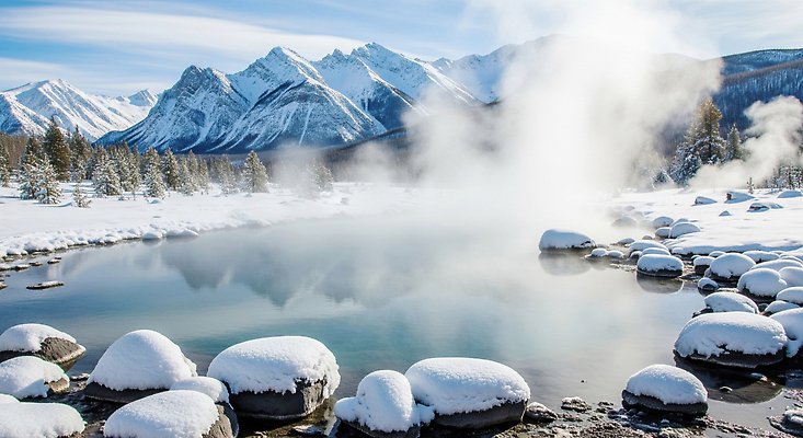 자연요소 식물 계절 날씨 온천 스파 CG 생태계 파일형식 겨울 산 물 연기 풍경 자연 나무 얼음 호수 하늘 기온 편집실사 편집이미지 JPG 노천온천