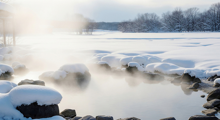 식물 계절 컨셉 물 온천 스파 돌_바위 감각 CG 생태계 파일형식 겨울 수증기 풍경 나무 암석 자연 고요 체험 편안함 여행 뷰티풀 데크 수면 편집실사 편집이미지 JPG 노천온천
