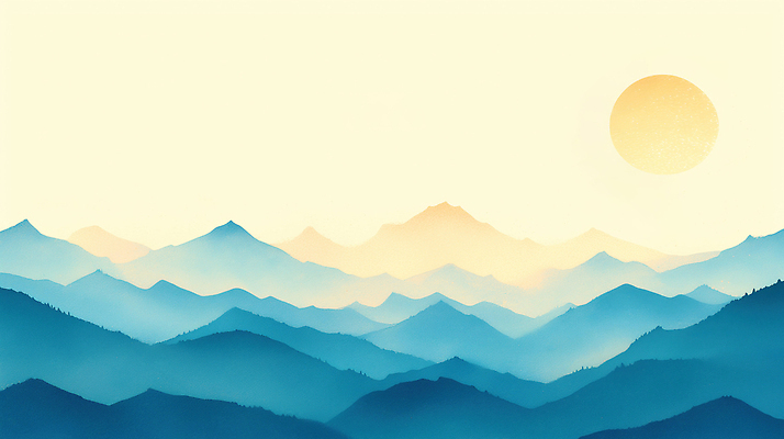 JPG 명절 컬러 하늘색 백그라운드 일러스트 자연 하늘 아침 날씨 새해 산 풍경 야외 태양 일출 그림 콘택트렌즈 수평선 국내일러스트 AI일러스트 AI콘텐츠 주간 자연요소 전통 기념일 파란색 노을 생태계 파일형식