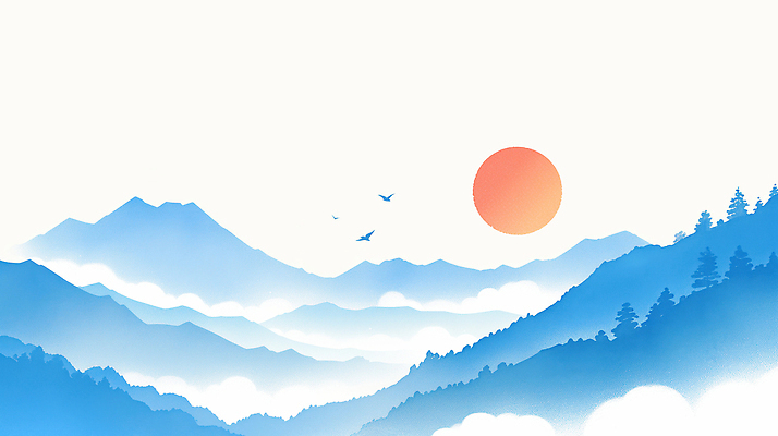 JPG 모양 명절 컬러 일러스트 자연 페인팅 조류 하늘 바람 새해 산 풍경 그래픽 태양 일출 고요 조화 비율 뷰티풀 수평선 국내일러스트 AI일러스트 AI콘텐츠 자연요소 동물 전통 기념일 날씨 노을 생태계 파일형식