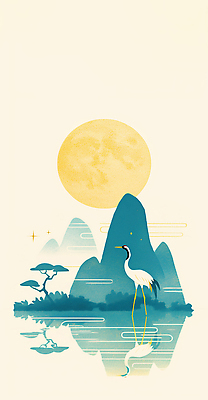 JPG 나무 명절 일러스트 자연 하늘 생명 새해 산 풍경 물 반사 평화 일출 달 수학 수면 저녁 그림 멀리 조화 기러기 뷰티풀 국내일러스트 AI일러스트 AI콘텐츠 자연요소 식물 전통 기념일 컨셉 교과목 조류 노을 야간 생태계 파일형식