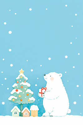 JPG 동물 행복 별 크리스마스 겨울 일러스트 자연 주택 선물 풍경 크리스마스트리 환경 축제 기쁨 북극 생태계 북극곰 장면 국내일러스트 AI일러스트 AI콘텐츠 자연요소 계절 기념일 감정 곰 건물 극지방 파일형식