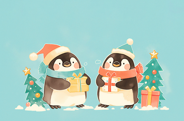 JPG 나무 캐릭터 행복 컬러 크리스마스 겨울 일러스트 촛불 가족 실내 선물 웃음 장식 친구 크리스마스트리 축제 저녁 즐거움 그림 펭귄 캐럴 국내일러스트 AI일러스트 AI콘텐츠 식물 계절 기념일 감정 초 관계 조류 표정 내부 야간 파일형식