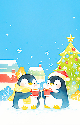 JPG 음료 컬러 크리스마스 겨울 일러스트 가족 눈사람 주택 따뜻함 웃음 장식 친구 크리스마스트리 축제 스카프 즐거움 펭귄 나누기 겨울풍경 국내일러스트 AI일러스트 AI콘텐츠 계절 기념일 감정 관계 조류 표정 풍경 건물 목도리 파일형식