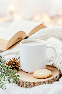 JPG 나무 편집이미지 커피 겨울 휴식 디저트 따뜻함 책 쿠키 카페 소나무 담요 굽기 장면 라떼 오후 편집실사 AI포토 AI콘텐츠 식물 계절 음료 음식 컨셉 상점 구이 CG 파일형식