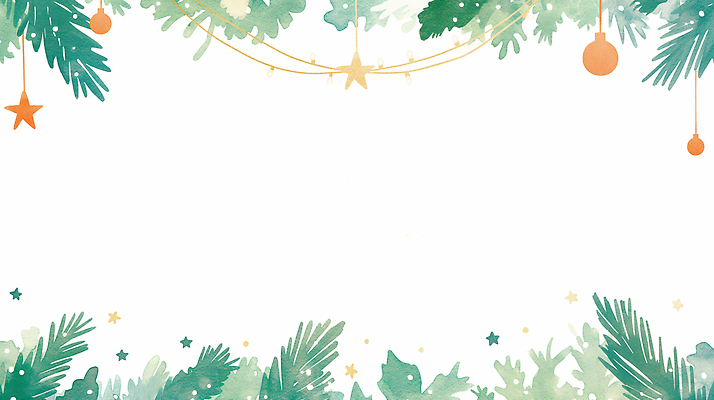 JPG 디자인 계절 별 예술 백그라운드 크리스마스 겨울 패턴 일러스트 포장 전구 나뭇잎 수채화 장식 초록색 연두색 장난감 축제 분위기 구슬 카피스페이스 국내일러스트 자연요소 기념일 컬러 컨셉 잎 무늬 공백 파일형식