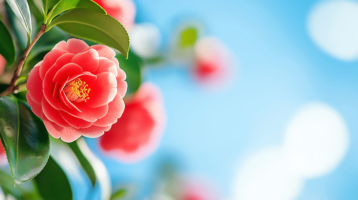 식물 계절 꽃 컬러 채소 한국 CG 생태계 파일형식 AI콘텐츠 빨간색 나무 가지 잎 자연 성장 생명 뷰티풀 꽃잎 편집이미지 편집실사 JPG 제주도 동백 겨울 AI포토