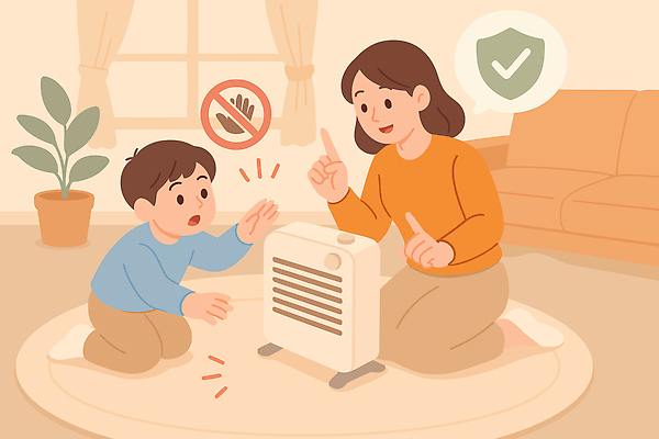 손 교육 아들 겨울 일러스트 가정 가족 모션 엄마 거리 실내 따뜻함 대화 경고 사랑 안전 보호 위험 난방기 난로 안전수칙 난방 심리 조언 국내일러스트 AI파일 계절 감정 컨셉 관계 말하기 내부 신체부위 난방용품 파일형식 벡터