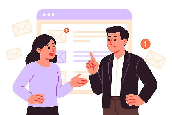 손 여자 남자 포즈 백그라운드 생각 일러스트 비즈니스 커뮤니케이션 아이디어 이야기 대화 설명 사무실 정보 표현 이메일 질문 알림 소통 관심 국내일러스트 AI파일 컨셉 모션 말하기 사람 신체부위 파일형식 벡터