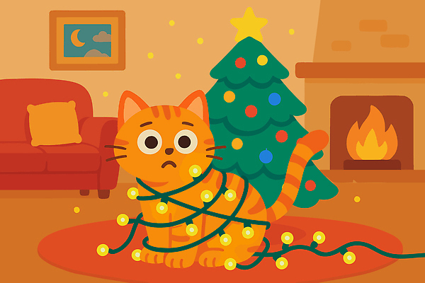 계절 기념일 크리스마스 의자 포유류 건물 반려동물 파일형식 벡터 고양이 크리스마스트리 빛 거실 소파 벽난로 장식 겨울 동물 따뜻함 가정 조명 전선 풍경 컬러 오브젝트 장면 주택 휴일 국내일러스트 일러스트 AI파일
