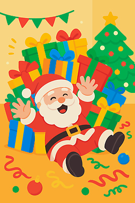 계절 기념일 감정 컨셉 크리스마스 관계 모션 표정 이벤트 파일형식 벡터 산타클로스 선물 즐거움 파티 장식 크리스마스트리 행복 웃음 컬러 상자 축제 장난감 연말 가족 기쁨 놀기 떨어짐 국내일러스트 일러스트 AI파일 겨울
