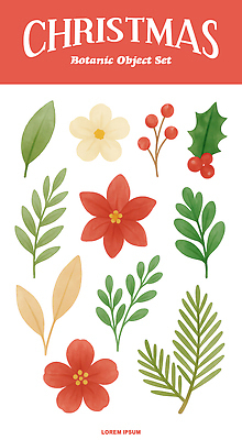 식물 기념일 꽃 컨셉 이벤트 취미 생태계 파일형식 크리스마스 잎 장식 자연 계절 컬러 조화 디자인 선물 파티 연말 분위기 허브 원예 창의력 PSD 국내일러스트 일러스트 포인세티아 수채화